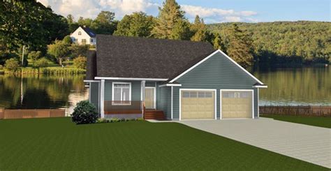 25' x 45' high pitch metal building. HOUSE PLAN 2010501 - BUNGALOW DESIGN WITH 2-CAR GARAGE by Edesignsplans.ca. High roof line ...