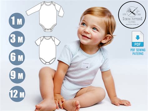 Pattern Baby Bodysuit Pattern Sewing Pdf Pack Size Etsy