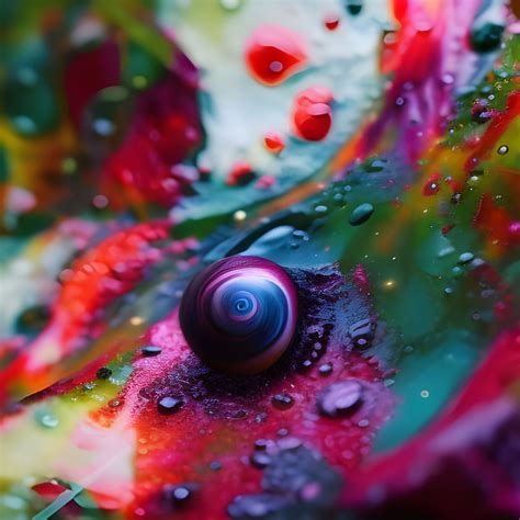 moist damp soggy wet dripping girl girly deeply colored depth almost human has color snail