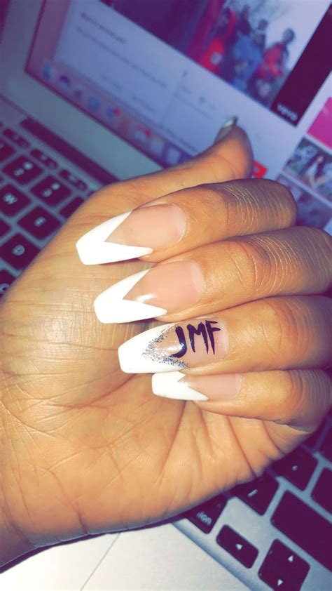 Nails With Initials Prom Nails French Prom Nails Silver Prom Nails