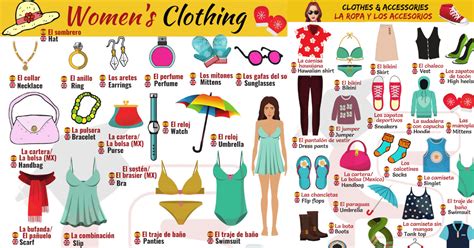 Womens Clothing Vocabulary In Spanish La Ropa De Mujer Spanish Words
