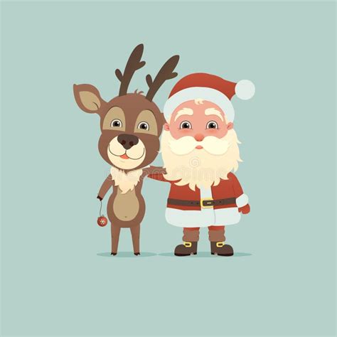 Santa Claus And Christmas Deer Illustration De Vecteur Illustration