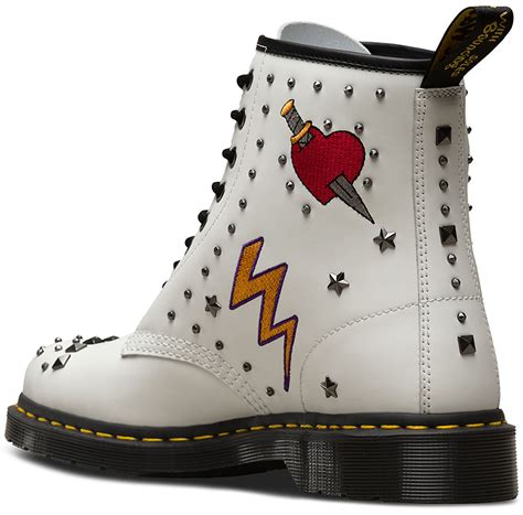 dr martens ladies 1460 rockabilly punk rock white smooth leather boots ebay