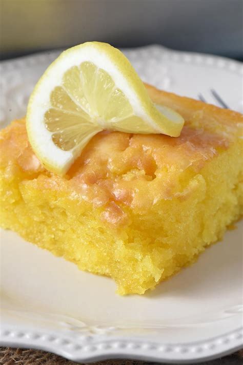 Allow The Homemade Lemon Glaze To Soak Down Into The Lemon Cake For A Deliciously Moist Cake