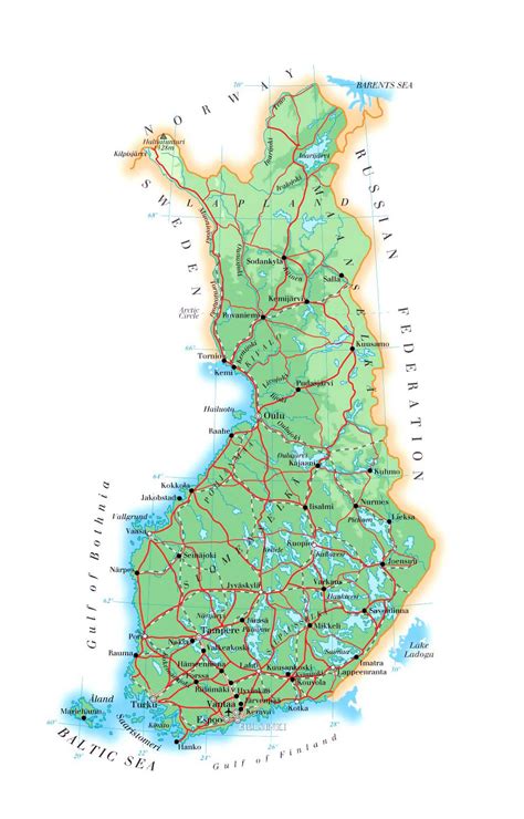 Finland is one of the nordic countries in northern europe. Detailed physical map of Finland. Finland detailed physical map | Vidiani.com | Maps of all ...