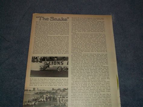 Vintage 1971 Profile Article On Drag Racer Don The Snake Prudhomme Ebay