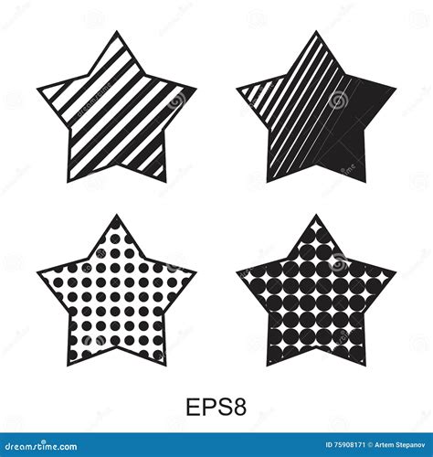 Dots Star Icon Set Stock Vector Illustration Of Generated 75908171