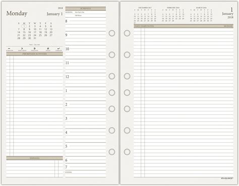 2 Pages Per Day Planner Refill Size 4 481 225 At A Glance Day