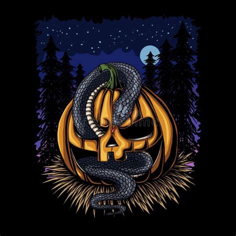 Halloween Pumpkin Snake Vector Illustration Stock Vector Illustration