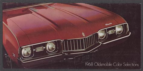 1968 Oldsmobile And Toronado Color Selection Chip Chart Folder