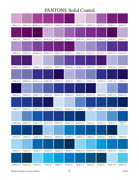 Pantone Color Chips In Various Hues From Pale Lilac To Deep Navy See