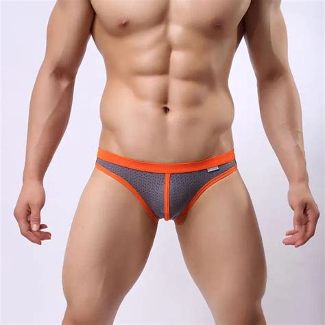 Sexy Mens Bikini Briefs Underwears Bulge Design Brand Quality Breathable Mesh Hot Male Man Gay