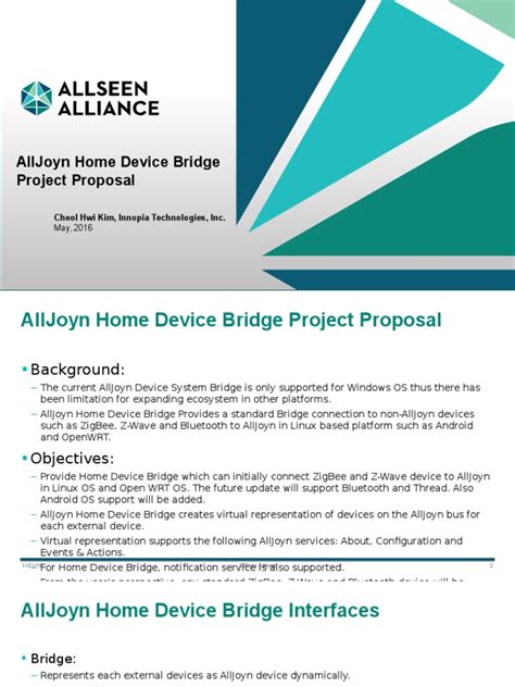 Alljoyn Home Device Bridge Project Proposal Pdf