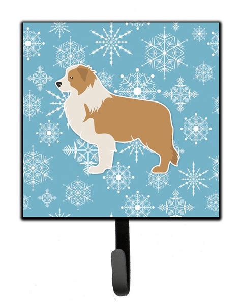 Winter Snowflake Red Border Collie Leash Or Key Holder Bb3522sh4 Red