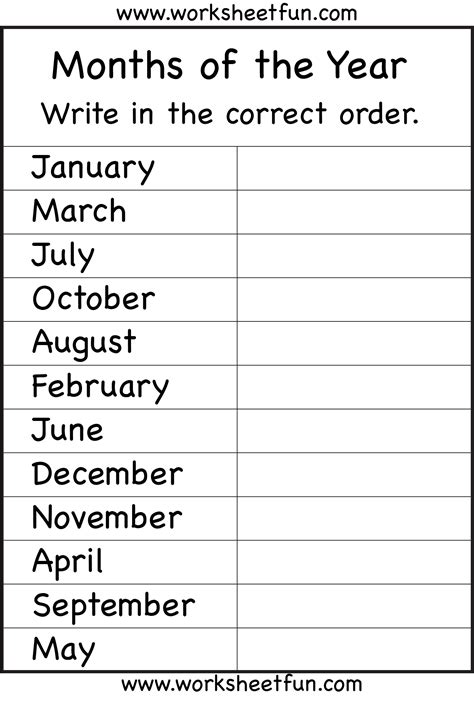 Months Of The Year 1 Worksheet English Lessons For Kids Learning