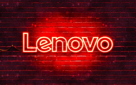 Download Wallpapers Lenovo Red Logo 4k Red Brickwall Lenovo Logo
