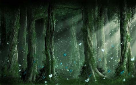 Download A Magical Fairy Forest At Sunrise Wallpaper