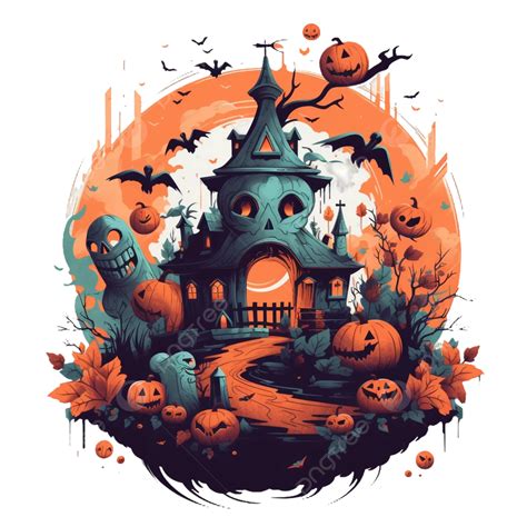 Halloween Haunted House Pumpkin Cartoon Transparent Halloween Haunted