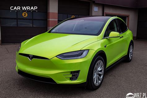 Tesla Model X 100 D Acid Green Carwrappoland Oklejanie Samochodów
