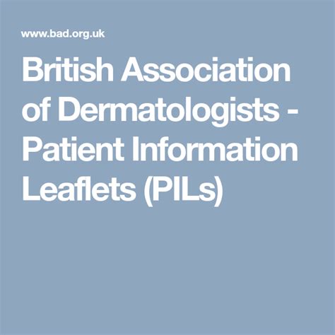 British Association Of Dermatologists Patient Information Leaflets