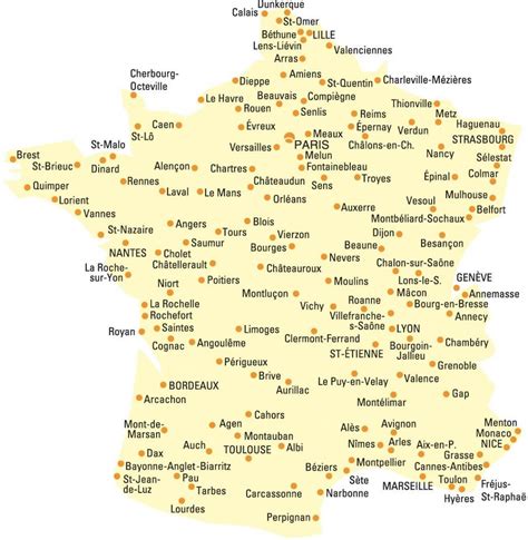 Carta Delle Città Di Francia Principali Città E Capitale Della Francia