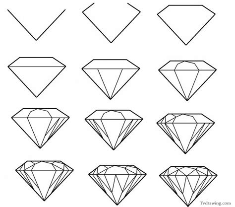 How To Draw A Diamond Como Dibujar Un Diamante Diamante Dibujo Como