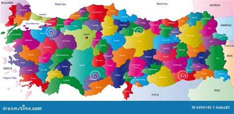 Map Of Turkey Royalty Free Stock Photo Image 6494145