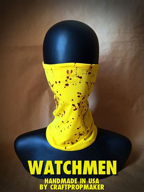 Watchmen Yellow Face Mask Half Face Mask Cover Watchmen Cops Etsy
