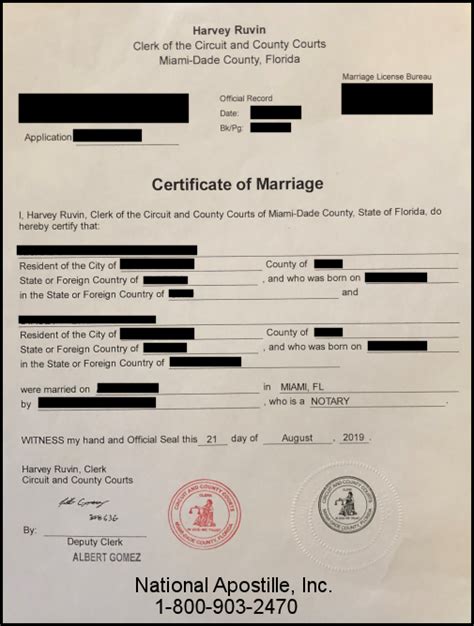 Florida Marriage Certificate Apostille