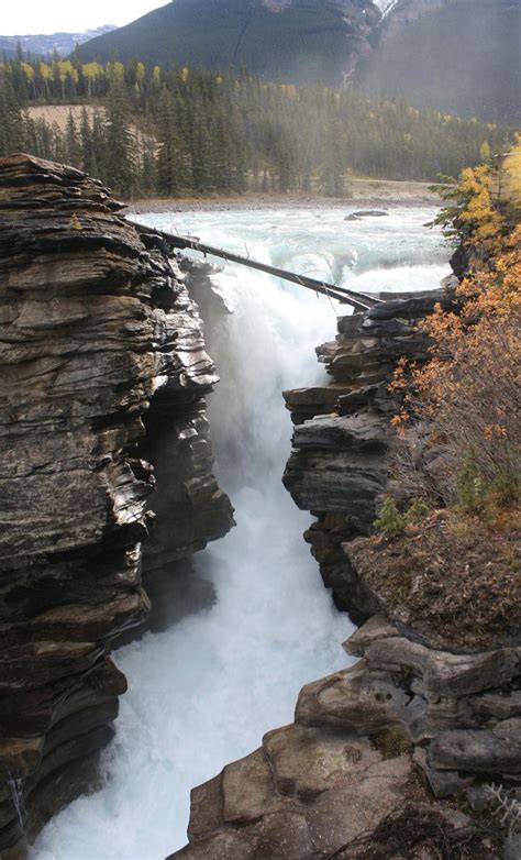 Athabasca Falls Alberta Canada Waterfall Athabasca City Skyline