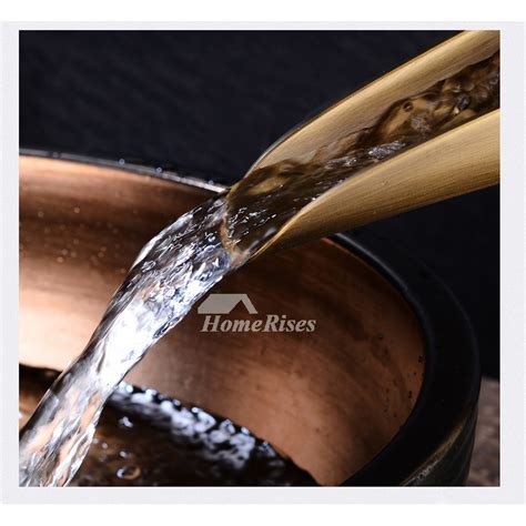 Oil rubbed bronze bathroom sink faucet widespread 3 holes 2 crystal handles tap. Oil-Rubbed Bronze Brushed Copper Bathroom Faucet Brass ...