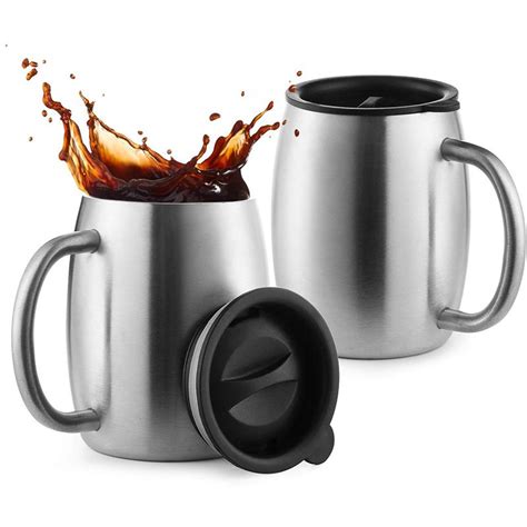 Oz Double Walled Insulated Mug Set Of Stainless Steel Coffee Mugs