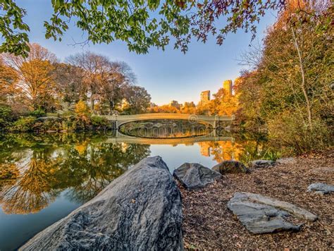 Bow Bridge Central Park Autumn Stock Image Image Of Outdoor Town