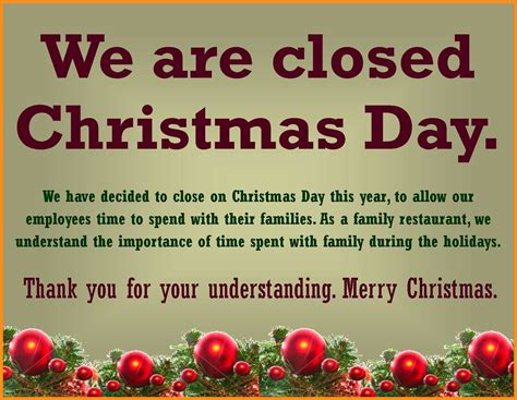 Printable Closed Signs For Holidays