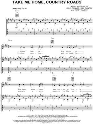 bridge em d7/f# g i hear her voice in the morning hours she calls me c g d the radio reminds me of my home far away. "Take Me Home, Country Roads" Sheet Music - 38 Arrangements Available Instantly - Musicnotes