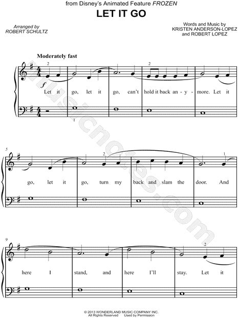 But if you need free sheets then you must check it before downloading it. "Let It Go" from 'Frozen' Sheet Music (Easy Piano) in G ...