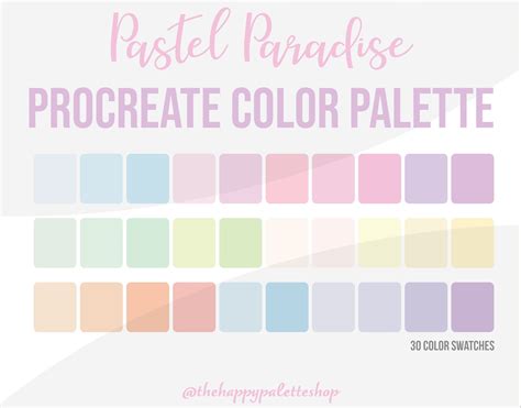 Pastel Procreate Color Palette Hex Codes Pastel Pink