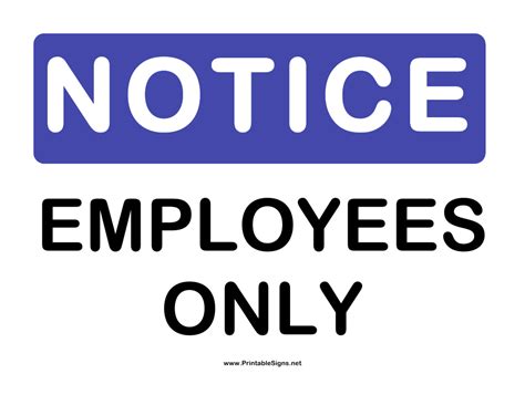 Employee Only Sign Printable Print This Authorized Employees Only Sign