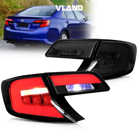 Vland Smoked Led Tail Lights For Toyota Camry 2012 2013 2014 Rear Brake