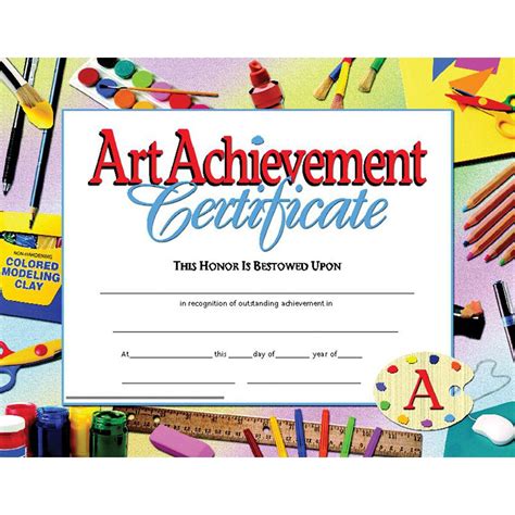 3 Pk Certificates Art Achievement Inkjet Laser 85x11 30 Per Pk In