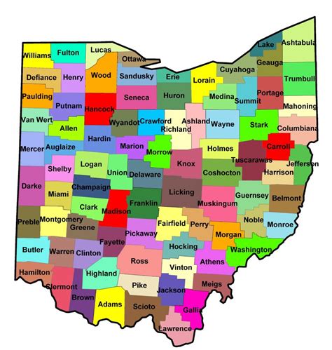 88 Counties In Ohio Map Map