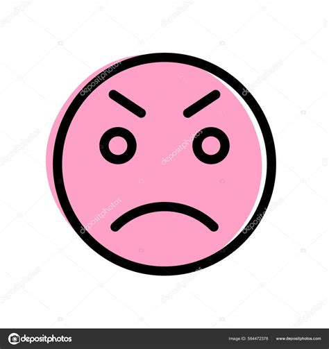 Sad Face Emoji Furrowing Eyebrows Expression Stock Vector Image By