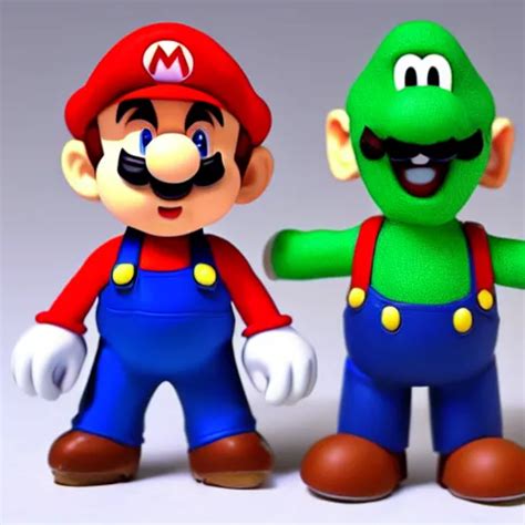 Mario And Luigi With Giant Heads And Tiny Bodies Stable Diffusion