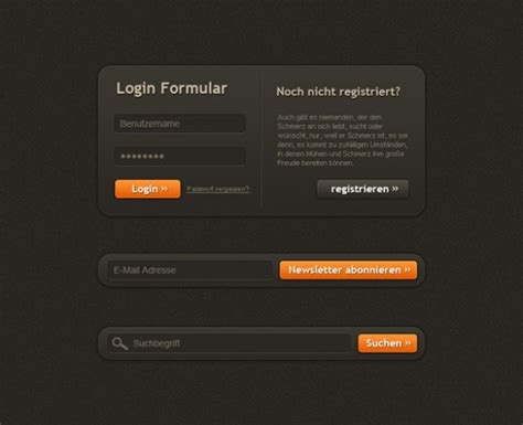 Deep Brown Login Search Registration Forms Psd Welovesolo