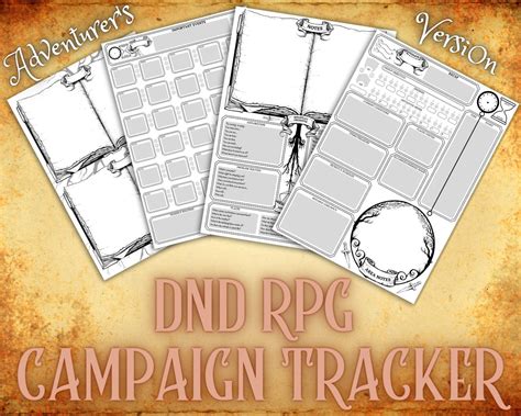 Dnd Printable Journal Dms Dnd Campaign Tracker Dungeons And Dragons
