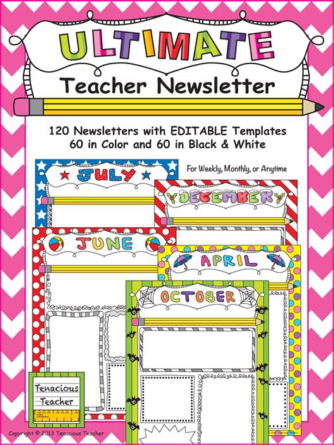 The Ultimate Teacher Newsletter Has 120 Editable Templates In Color And