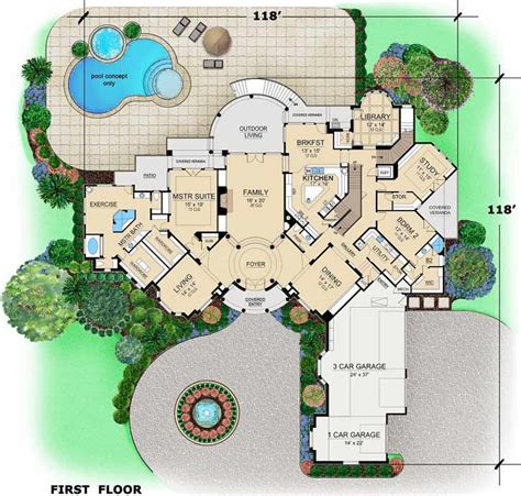 Tuscan House Plan 4 Bedrooms 5 Bath 7503 Sq Ft Plan 63 554