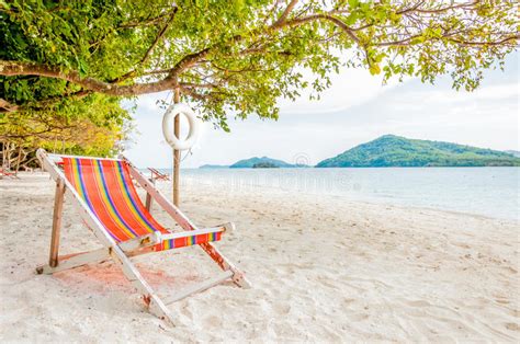 Beach Chair On A Sunny Day At Rang Yai Iland Thailand Stock Photo