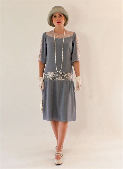 grey great gatsby dress with elbow length sleeves 1920s dress flapper costume charleston