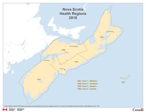 Map 3 Nova Scotia Health Regions 2018